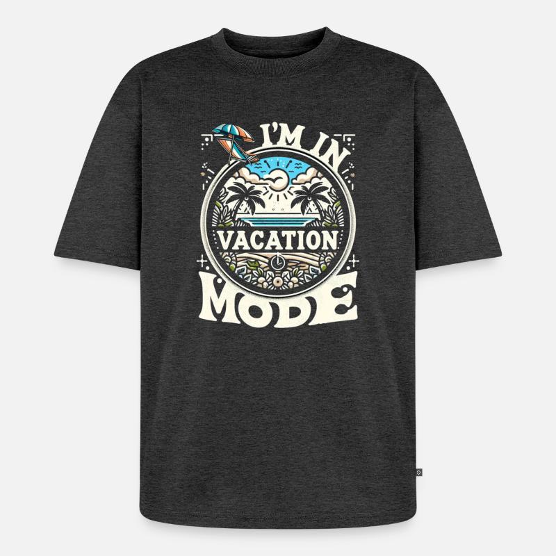 Ich bin im Urlaubsmodus Vacation mode - Unisex Premium Oversized Bio T-Shirt - Anthrazit meliert