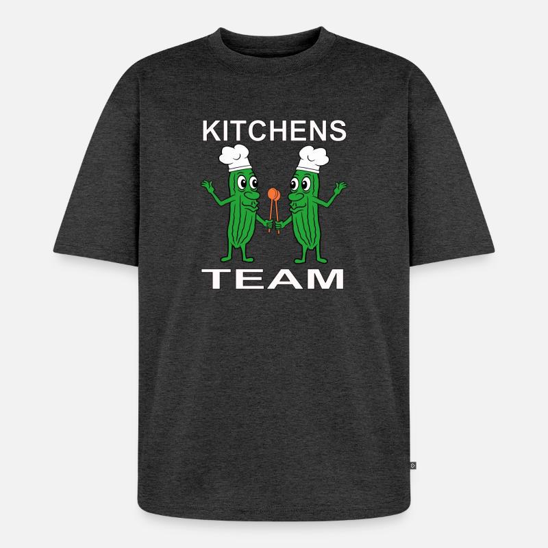 Koch Kochen - Unisex Premium Oversized Bio T-Shirt - Anthrazit meliert