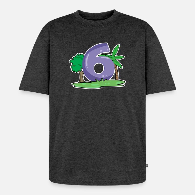 Nummer 6 Muster - Unisex Premium Oversized Bio T-Shirt - Anthrazit meliert