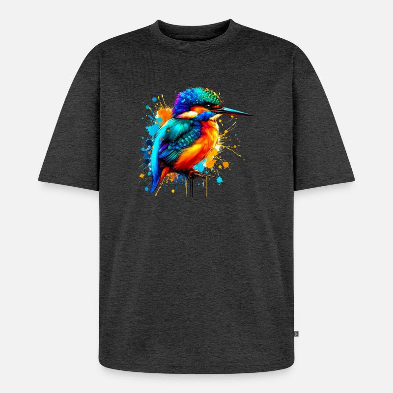Eisvogel - Unisex Premium Oversized Bio T-Shirt - Anthrazit meliert