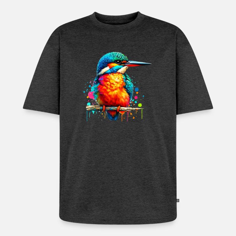 Eisvogel - Unisex Premium Oversized Bio T-Shirt - Anthrazit meliert
