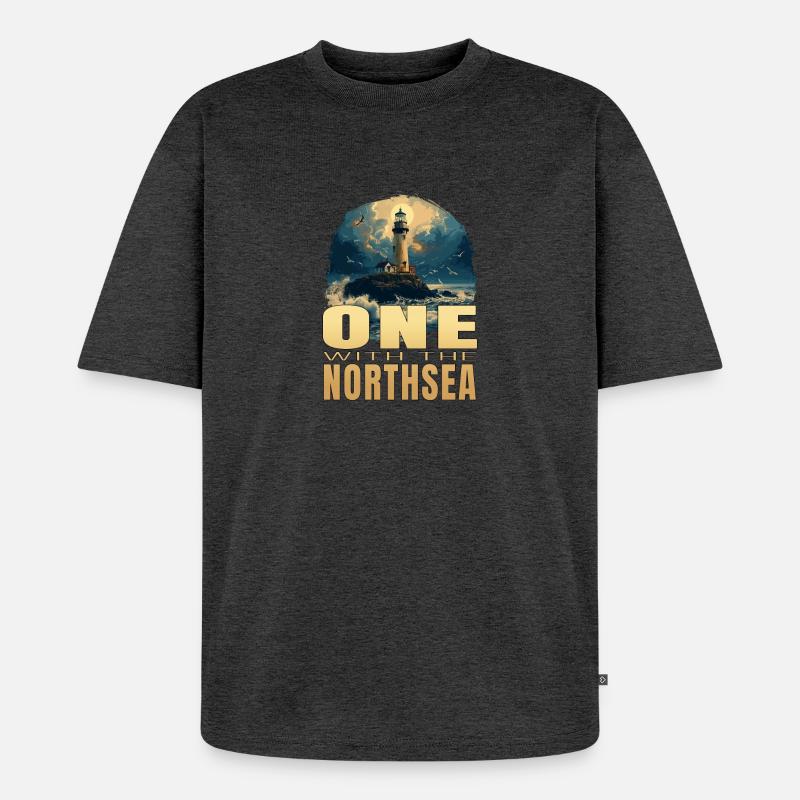 One withe the Northsea - Unisex Premium Oversized Bio T-Shirt - Anthrazit meliert