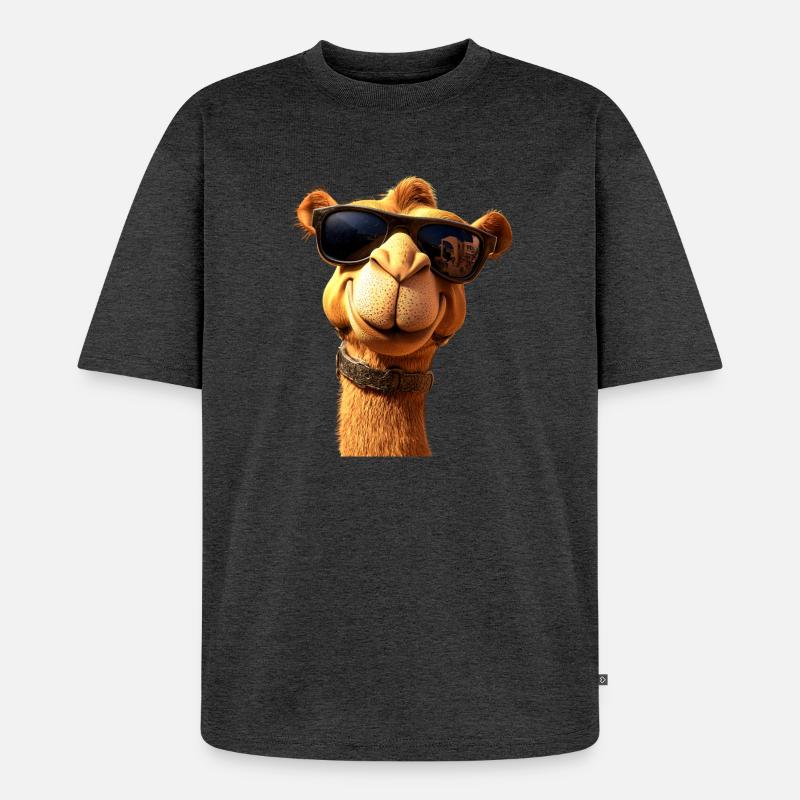 Kamel Dromedar Trampeltier Camel Geschenk Kamele - Unisex Premium Oversized Bio T-Shirt - Anthrazit meliert