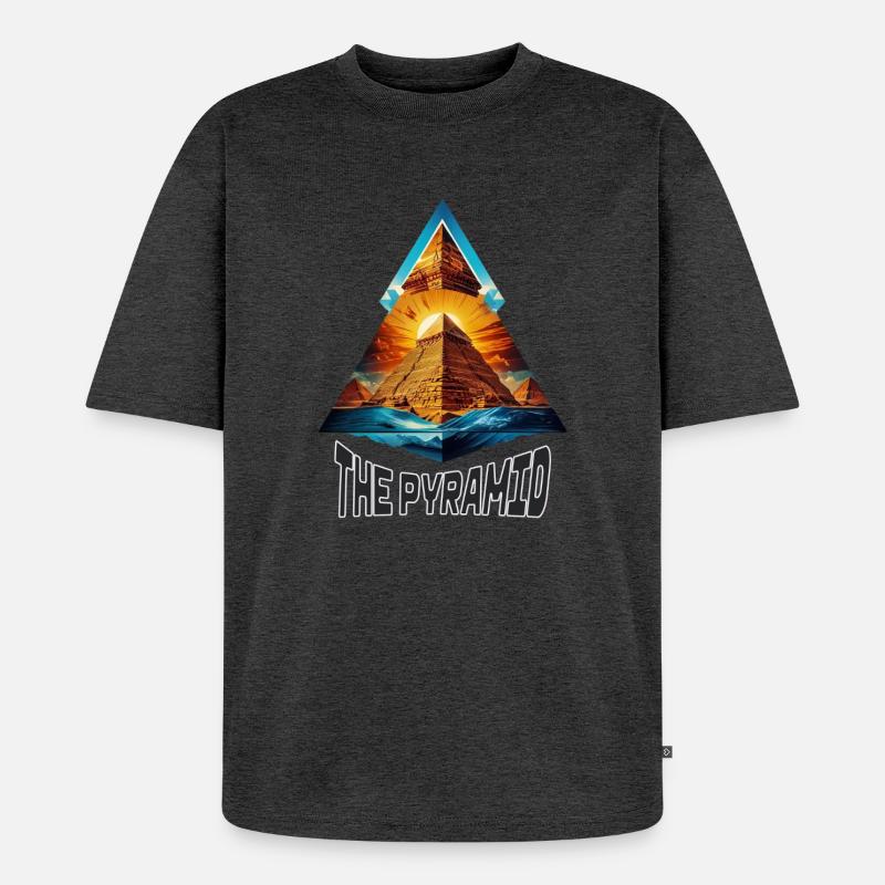 Die Pyramide - Unisex Premium Oversized Bio T-Shirt - Anthrazit meliert