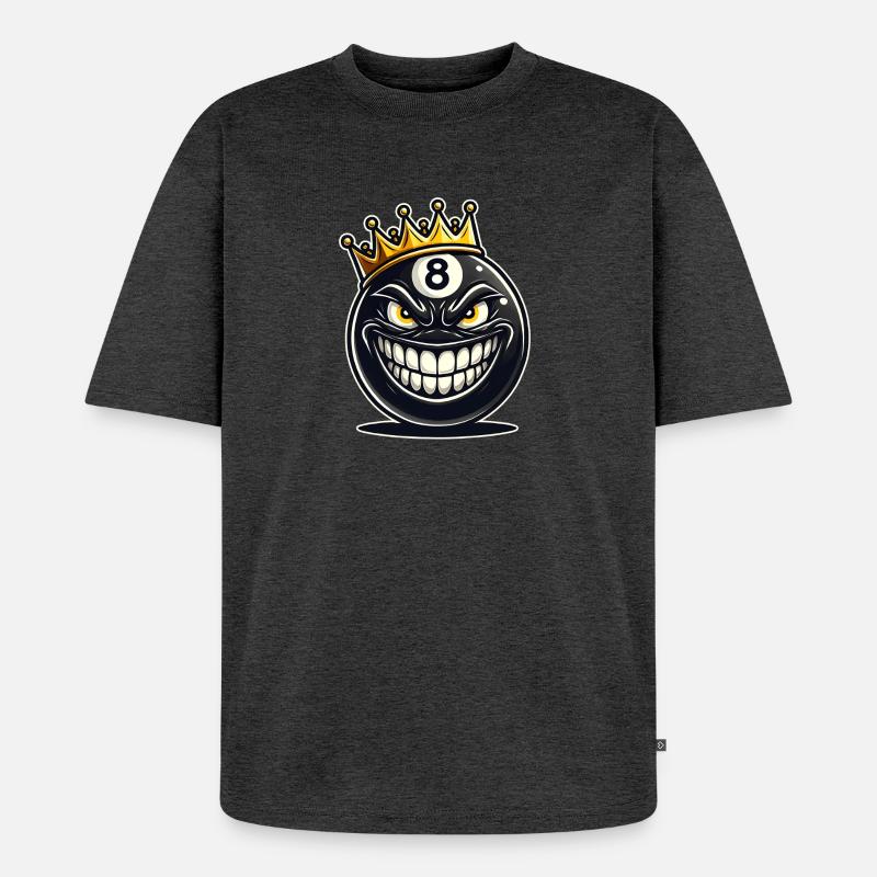 Billard König - Unisex Premium Oversized Bio T-Shirt - Anthrazit meliert