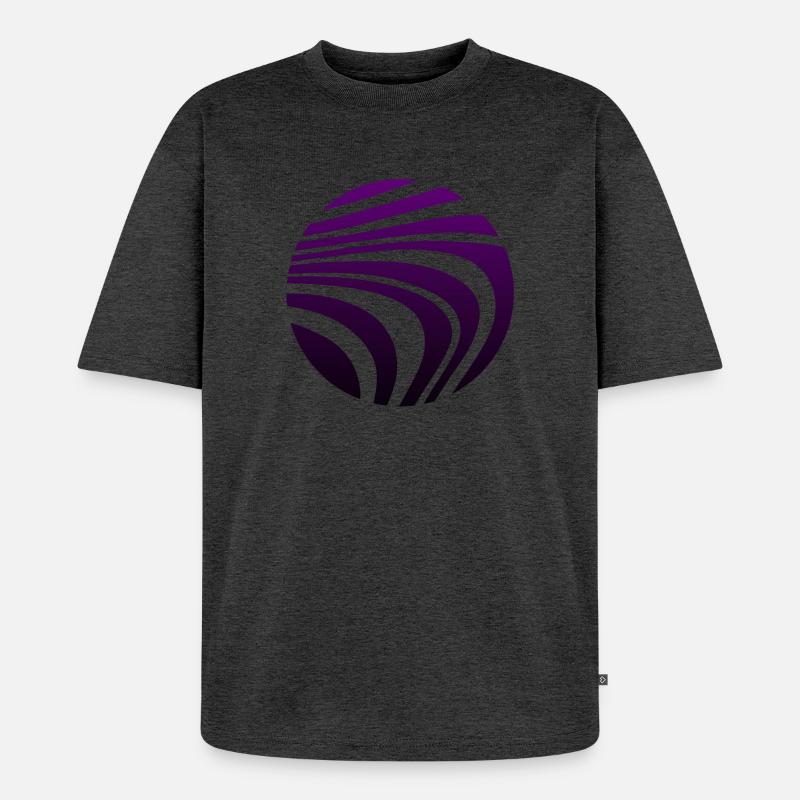 Psychedelic Pattern Violet Gradient - Unisex Premium Oversized Organic T-Shirt - heather anthracite