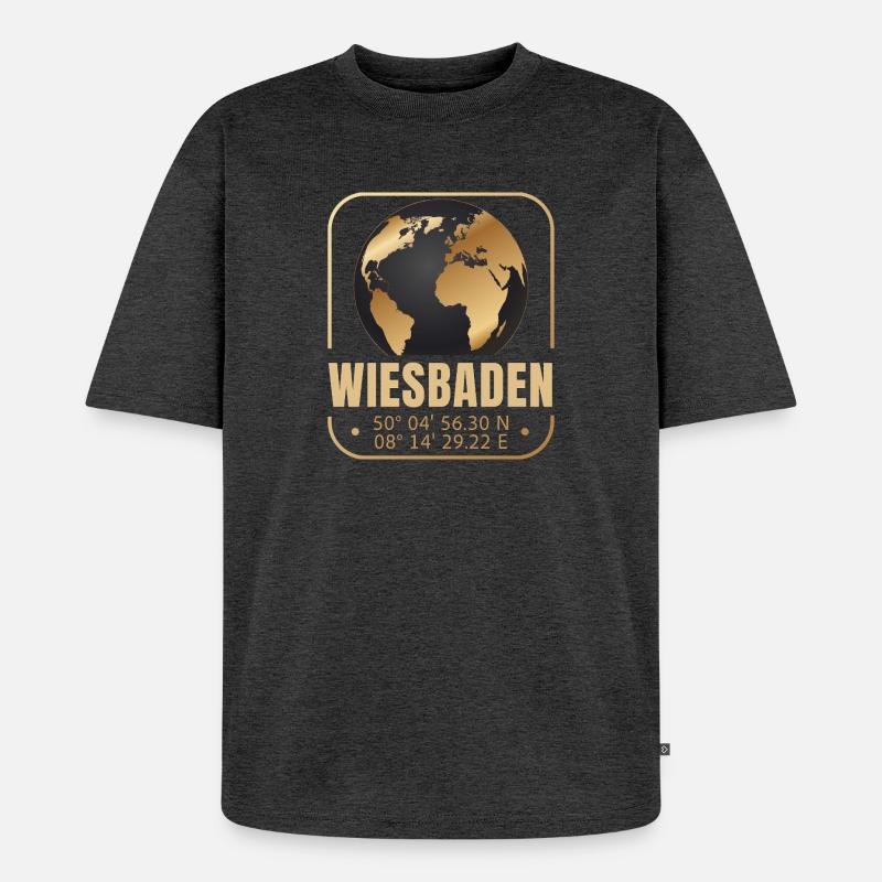 Wiesbaden - Unisex Premium Oversized Bio T-Shirt - Anthrazit meliert