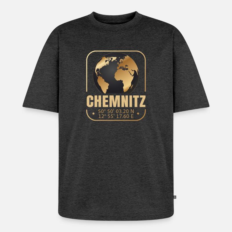 Chemnitz - Unisex Premium Oversized Bio T-Shirt - Anthrazit meliert