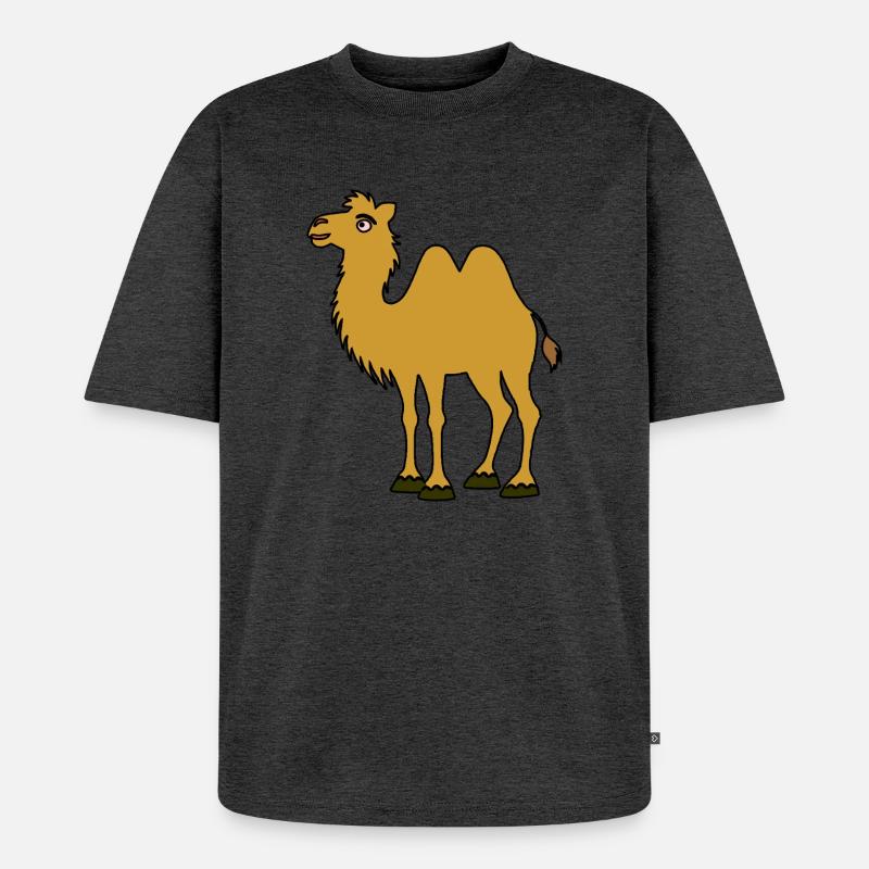 Brown Camel with Two Humps - Unisex Premium Oversized Organic T-Shirt - heather anthracite