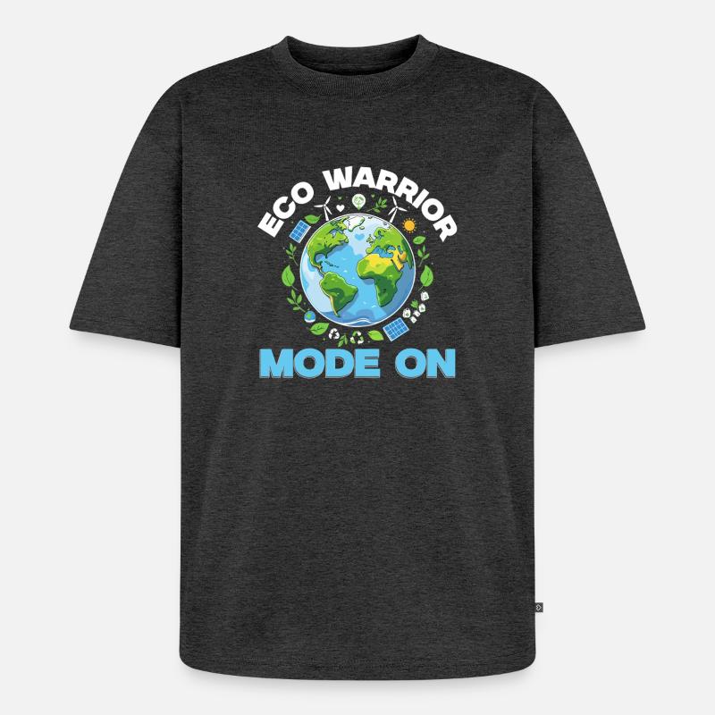 Umweltschützer Eco Warrior Mode On - Unisex Premium Oversized Bio T-Shirt - Anthrazit meliert