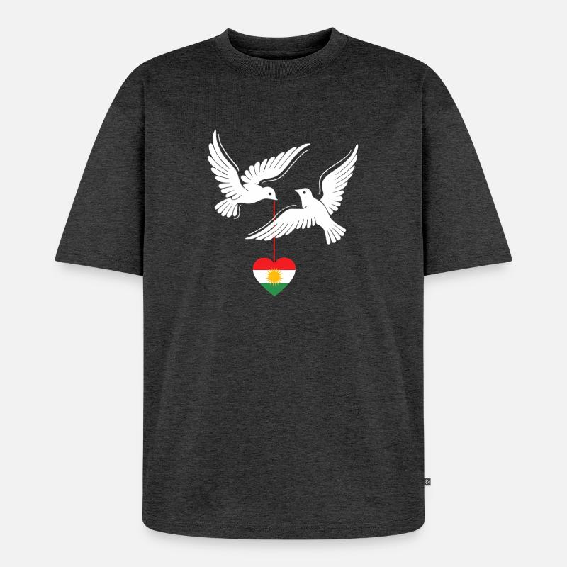 Kurdes du Kurdistan avec drapeau kurde - T-shirt Premium bio oversize Unisexe - anthracite chiné