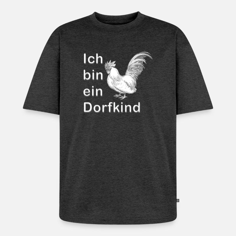 Ich bin ein Dorfkind - Unisex Premium Oversized Bio T-Shirt - Anthrazit meliert