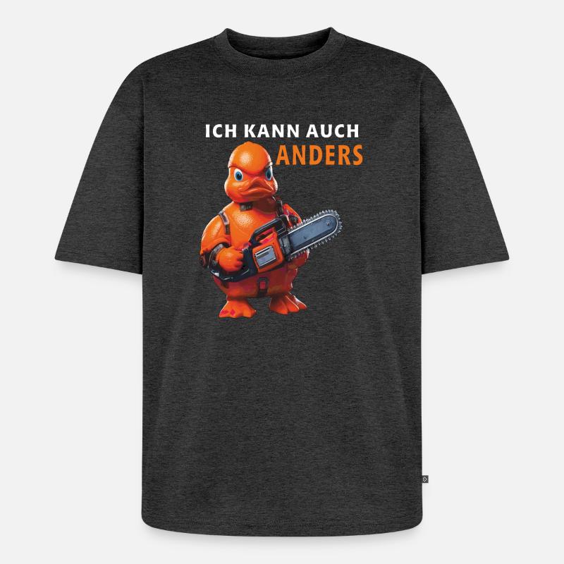 ICH KANN AUCH ANDERS - Unisex Premium Oversized Bio T-Shirt - Anthrazit meliert