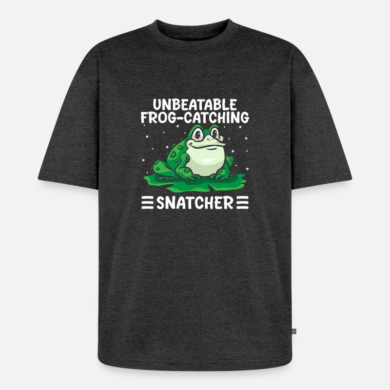Frog Catcher Unbeatable Frog-Catching Snatcher - Unisex Premium Oversized Bio T-Shirt - Anthrazit meliert