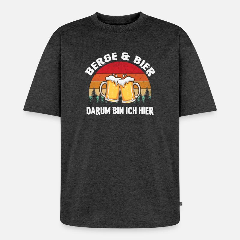 Wandern Sprüche Wanderer Wanderoutfits - Unisex Premium Oversized Bio T-Shirt - Anthrazit meliert