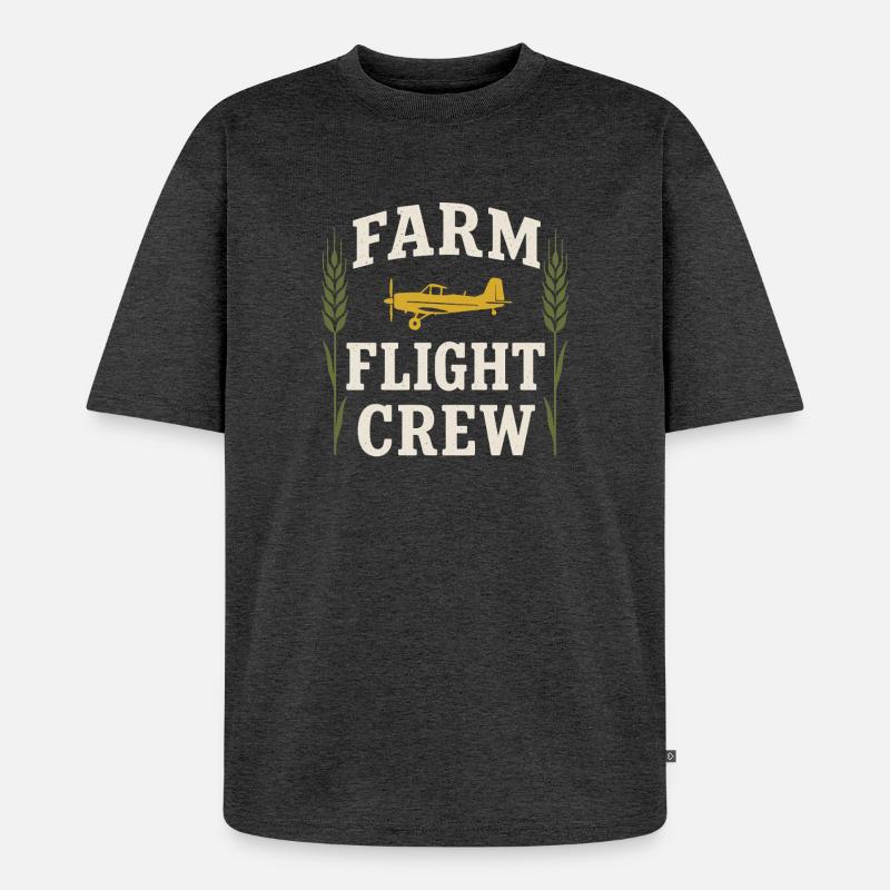 Ländliche Luftfahrt Landwirtschaft Pilotgeschenk - Unisex Premium Oversized Bio T-Shirt - Anthrazit meliert
