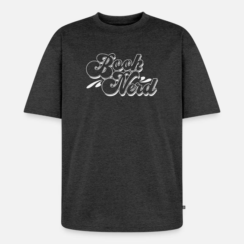 Brook Nerd Script Logo - Unisex Premium Oversized Bio T-Shirt - Anthrazit meliert