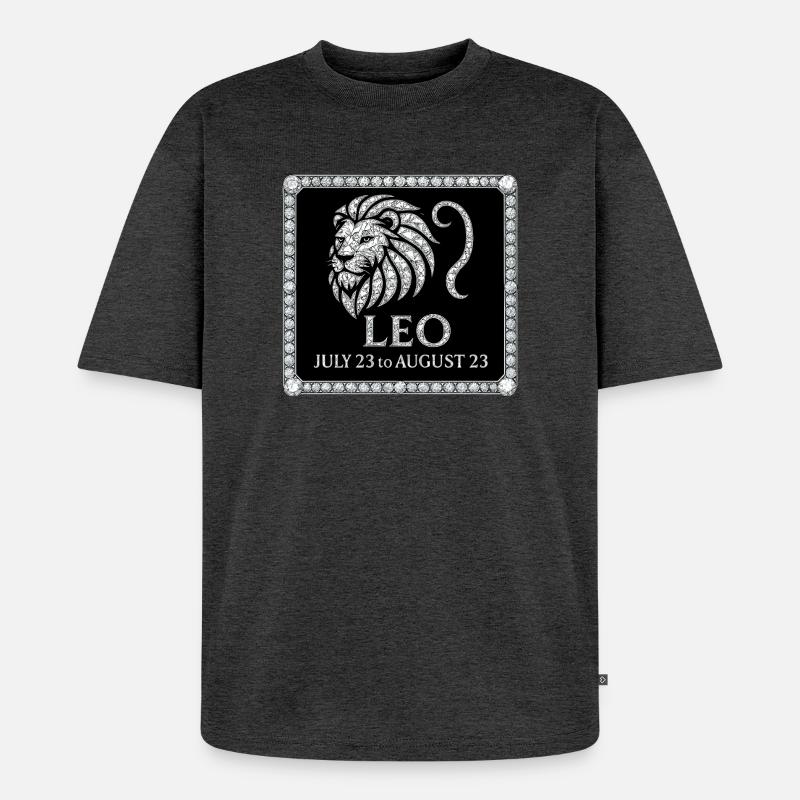Sternzeichen Löwe - Unisex Premium Oversized Bio T-Shirt - Anthrazit meliert