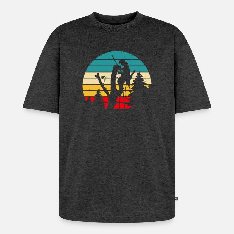 Lustiges Holzarbeiter Waldarbeiter Geschenk - Unisex Premium Oversized Bio T-Shirt - Anthrazit meliert