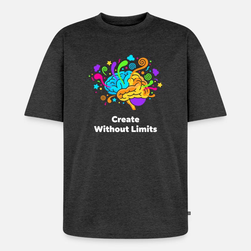 Creative brain art without limits - Unisex Premium Oversized Organic T-Shirt - heather anthracite