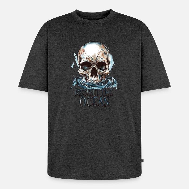 Diver Ocean Respect Dive - Unisex Premium Oversized Bio T-Shirt - Anthrazit meliert