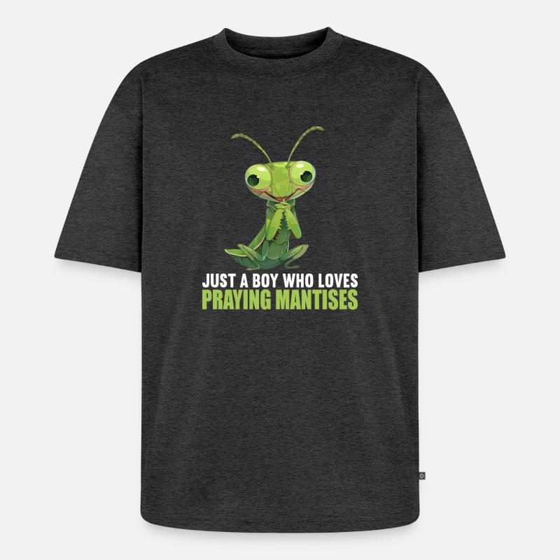 Gottesanbeterinnen Gottesanbeterin - Unisex Premium Oversized Bio T-Shirt - Anthrazit meliert