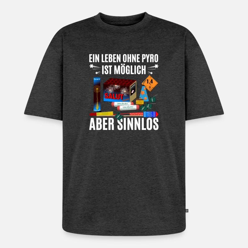 Pyro Experte - Unisex Premium Oversized Bio T-Shirt - Anthrazit meliert