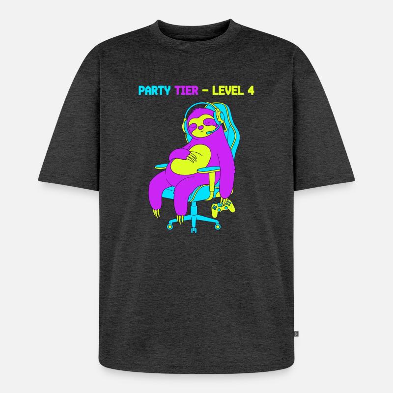 Party Tier Level 4 - Unisex Premium Oversized Bio T-Shirt - Anthrazit meliert