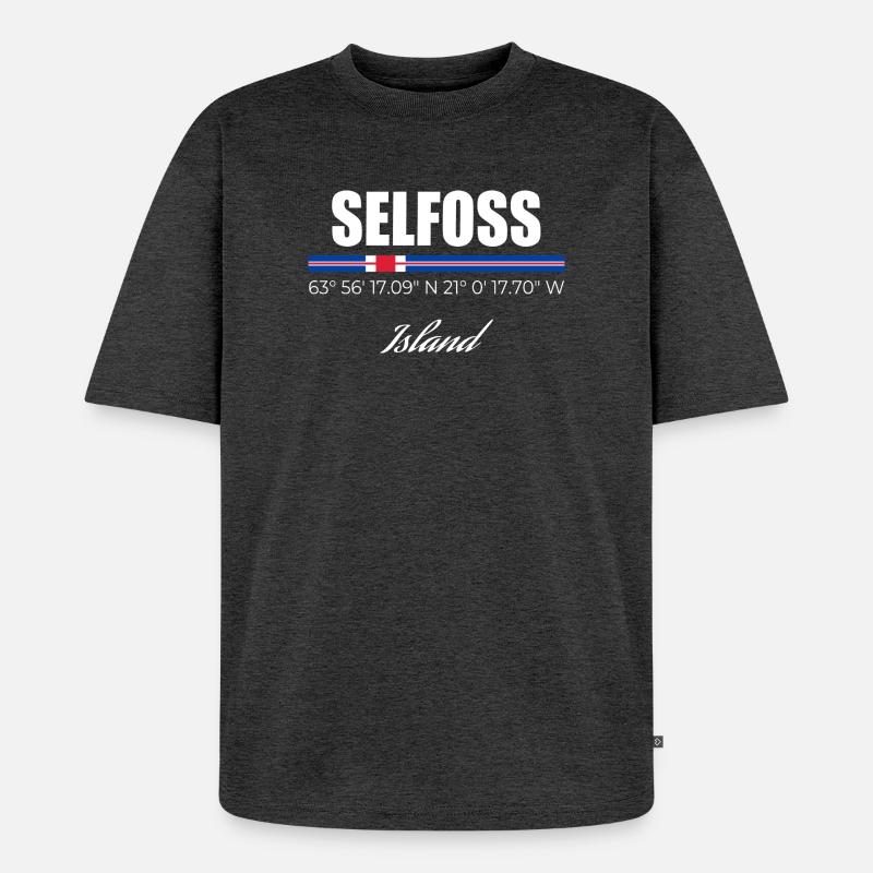 Selfoss - Unisex Premium Oversized Bio T-Shirt - Anthrazit meliert