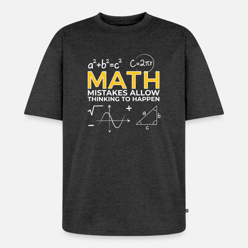 Mathematische Fehler ermöglichen das Denken - Unisex Premium Oversized Bio T-Shirt - Anthrazit meliert