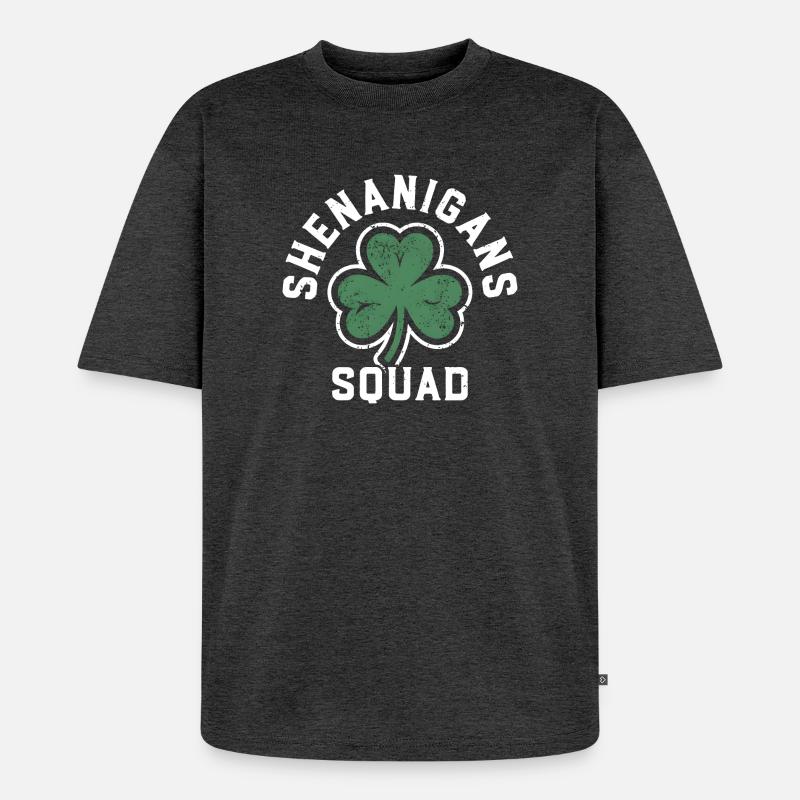 Shenanigans-Team Shamrock Tee - Unisex Premium Oversized Bio T-Shirt - Anthrazit meliert