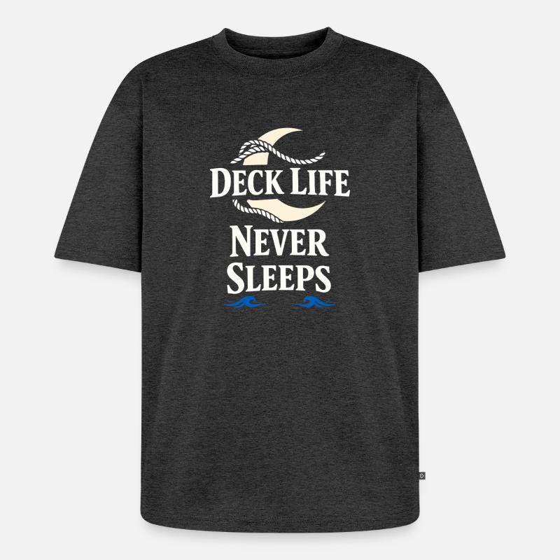 Seemannschaftsgeschenk Für Deckhand Ocean Work - Unisex Premium Oversized Bio T-Shirt - Anthrazit meliert