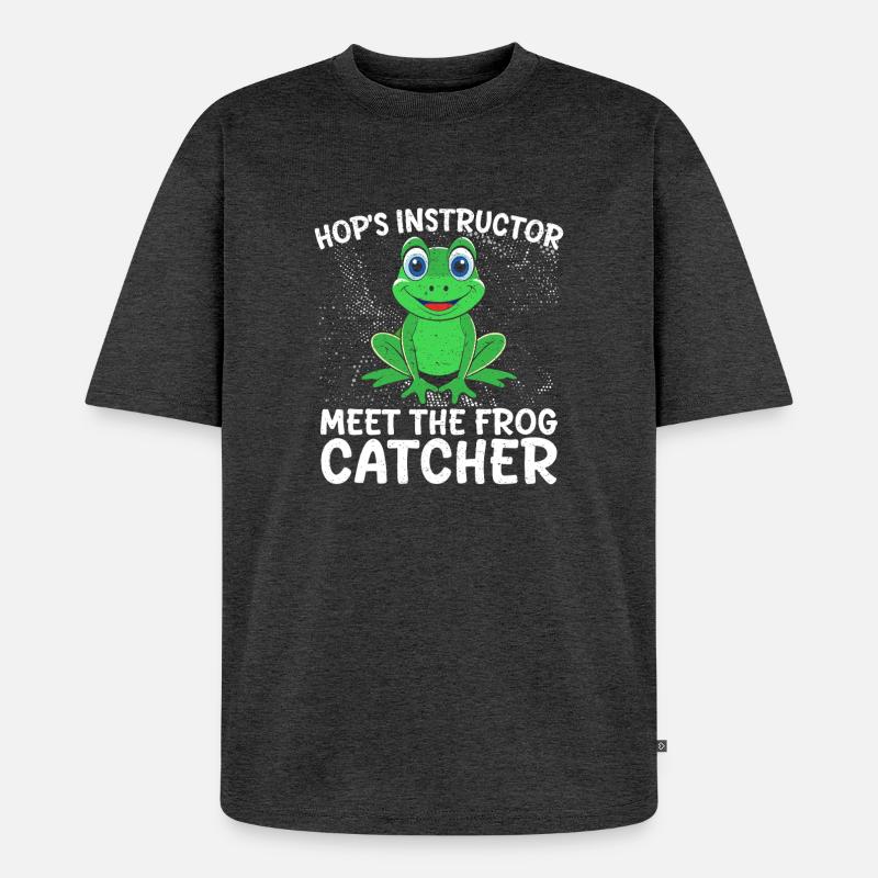 Frog Catcher Hop´s Instructor Frog - Unisex Premium Oversized Bio T-Shirt - Anthrazit meliert