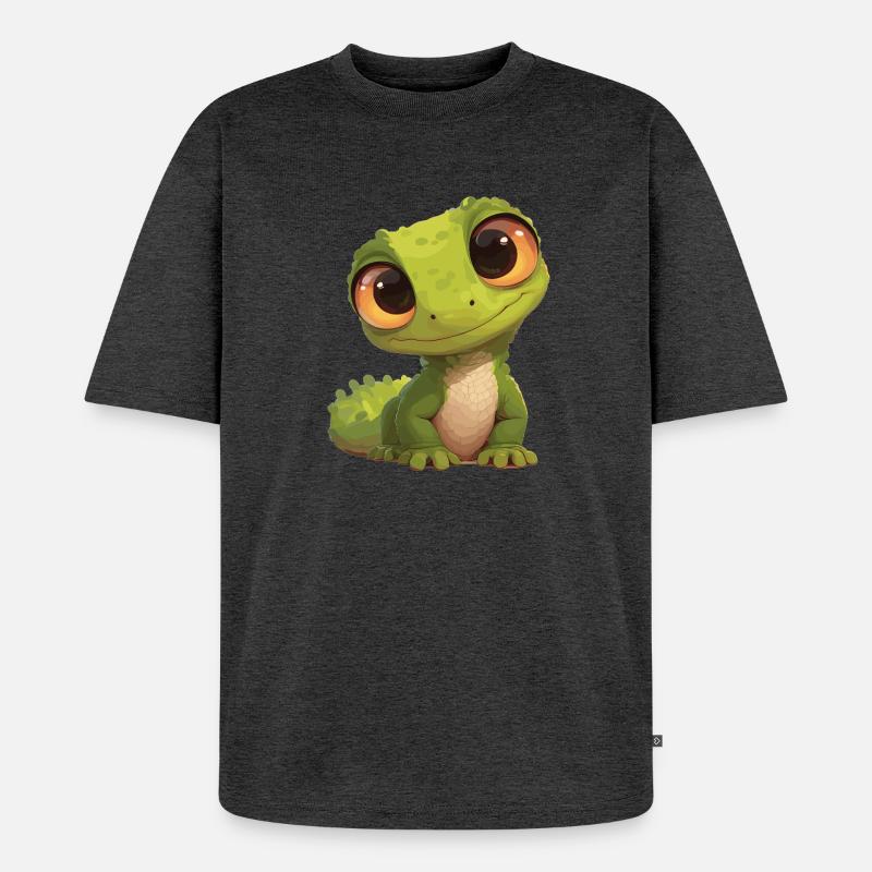 Eidechsen Eidechse - Unisex Premium Oversized Bio T-Shirt - Anthrazit meliert