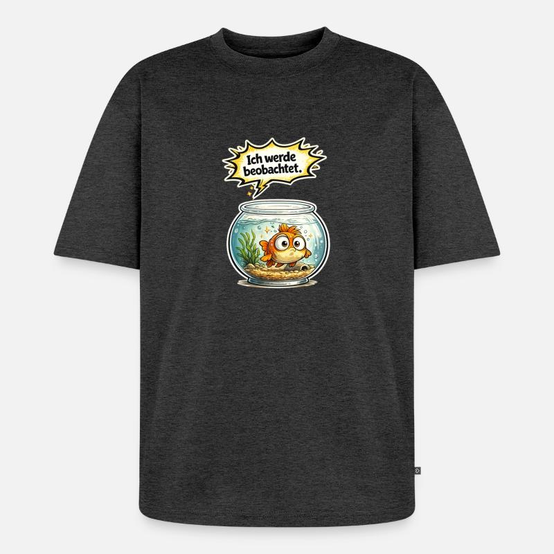 Fisch Humor Geschenk - Unisex Premium Oversized Bio T-Shirt - Anthrazit meliert