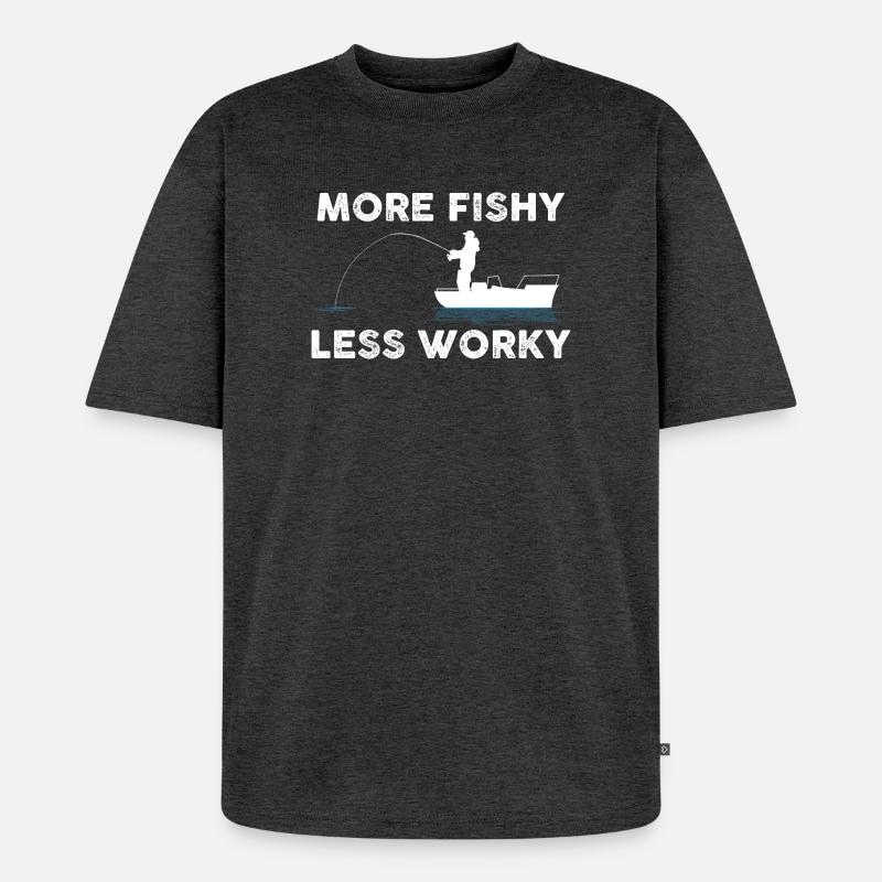 Angler Boot Witz - Unisex Premium Oversized Bio T-Shirt - Anthrazit meliert