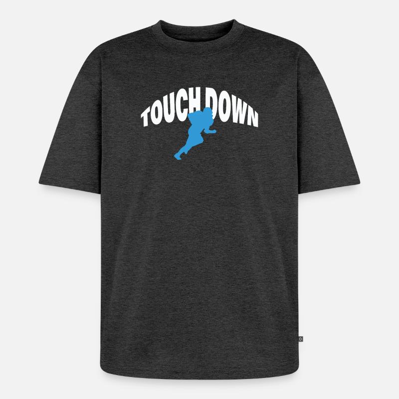 TOUCH DOWN - Unisex Premium Oversized Bio T-Shirt - Anthrazit meliert