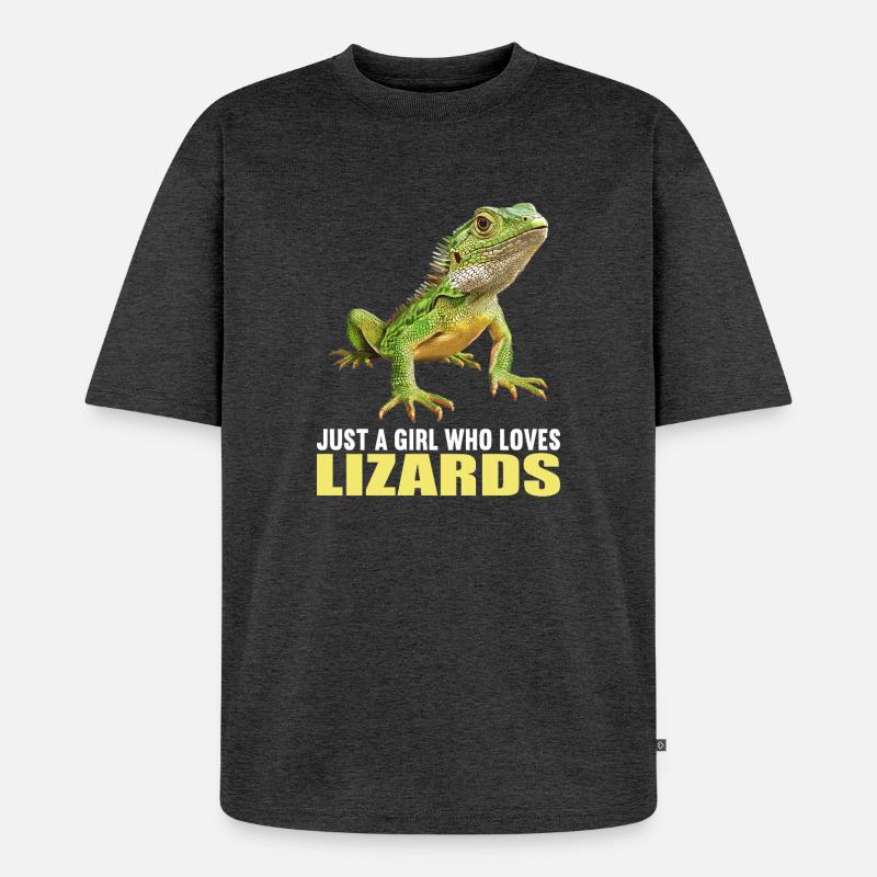 Eidechsen Eidechse - Unisex Premium Oversized Bio T-Shirt - Anthrazit meliert