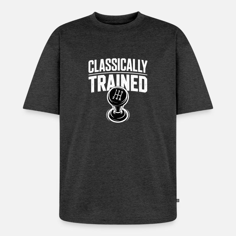 Classically Trained Auto Schaltgetriebe - Unisex Premium Oversized Bio T-Shirt - Anthrazit meliert