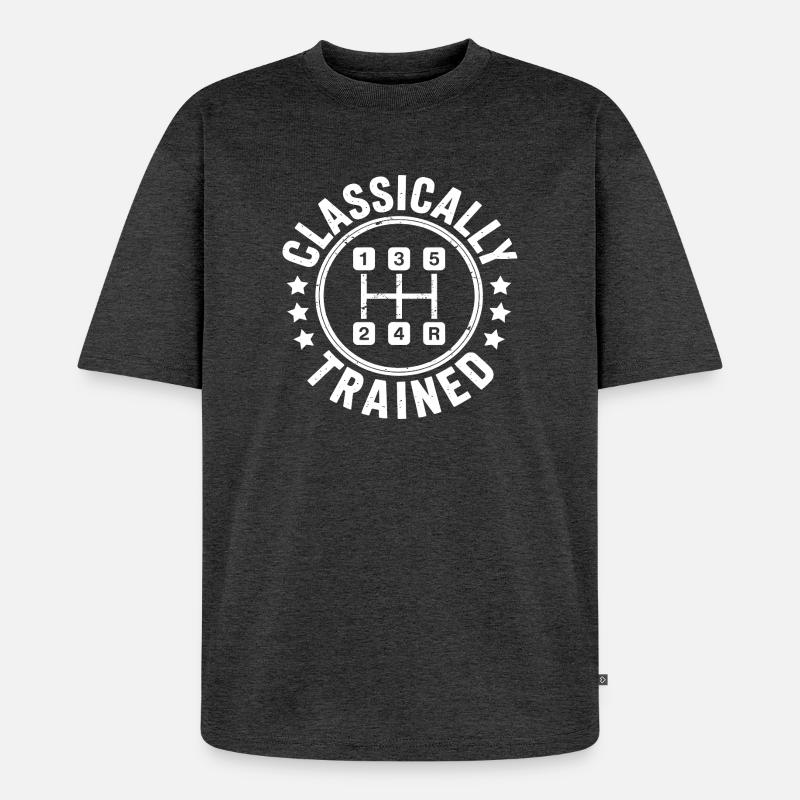Classically Trained Auto Schaltgetriebe - Unisex Premium Oversized Bio T-Shirt - Anthrazit meliert