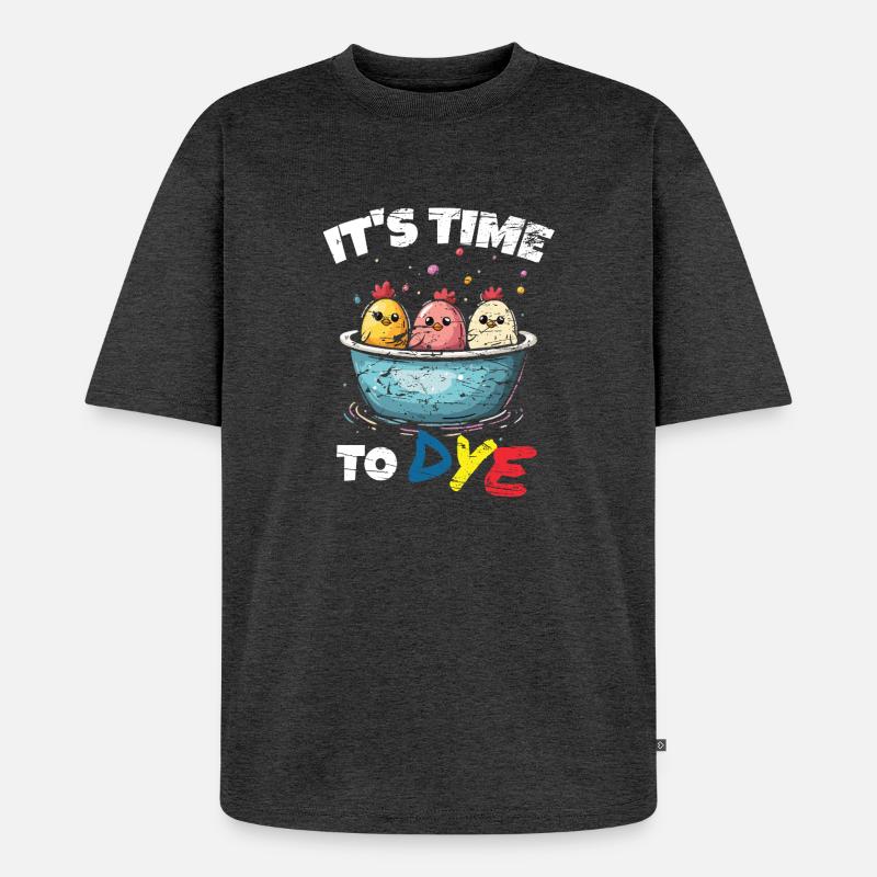 Ostern Eier Färben Ostereier - Unisex Premium Oversized Bio T-Shirt - Anthrazit meliert
