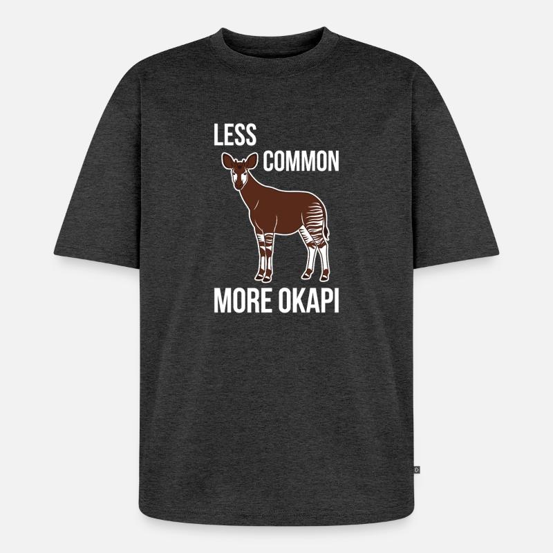 Okapi-liebhaber Okapi-tier Seltene Tierweltliebe - Unisex Premium Oversized Bio T-Shirt - Anthrazit meliert