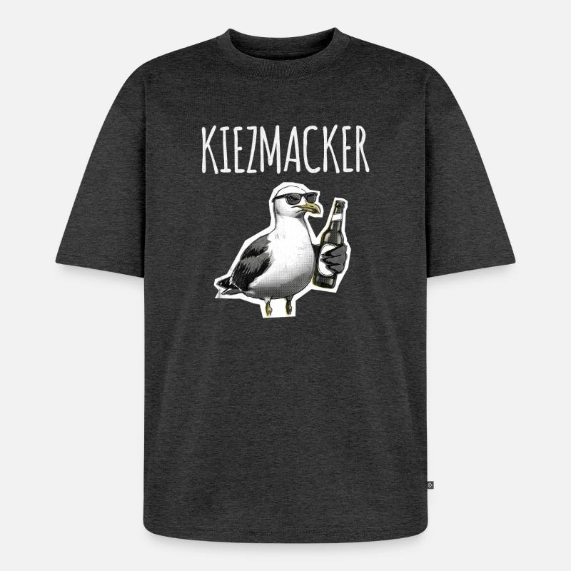 Kiez Möwe Macker - Unisex Premium Oversized Bio T-Shirt - Anthrazit meliert