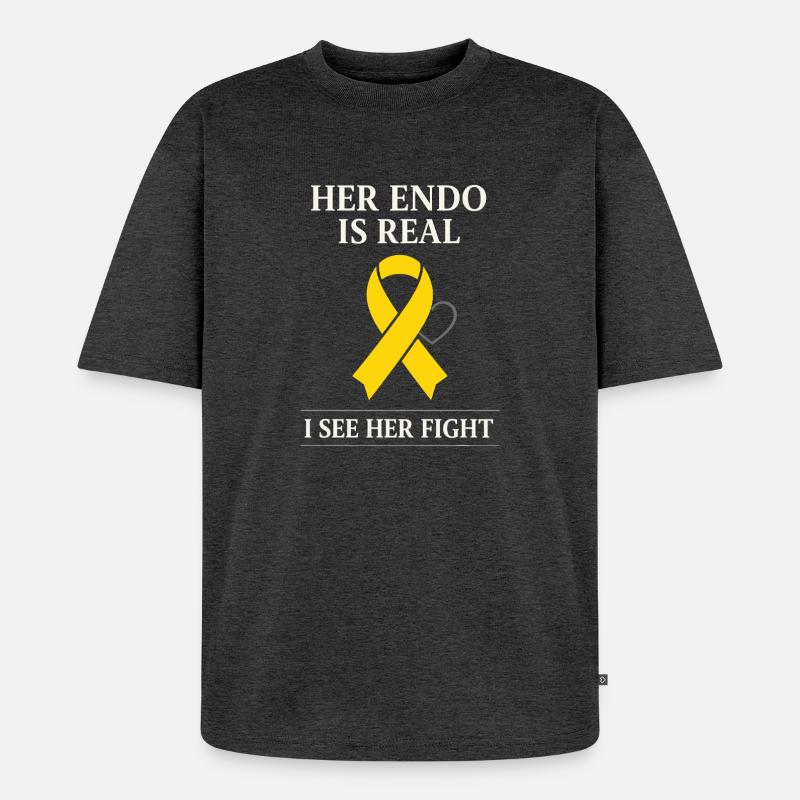 Endometriose-bewusstsein Endo Warrior - Unisex Premium Oversized Bio T-Shirt - Anthrazit meliert