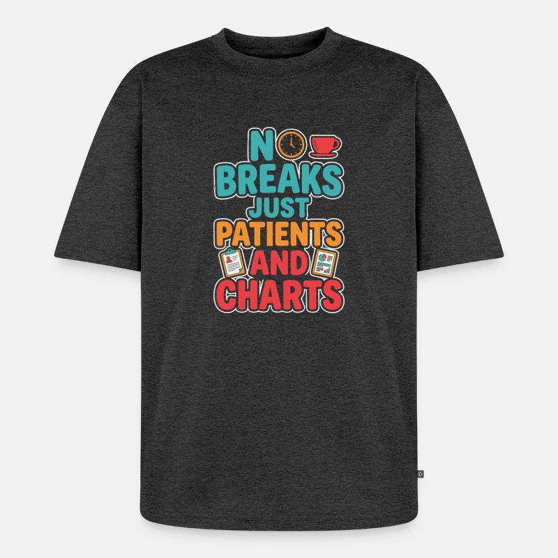 Nachtschicht-krankenschwester, Müde - Unisex Premium Oversized Bio T-Shirt - Anthrazit meliert
