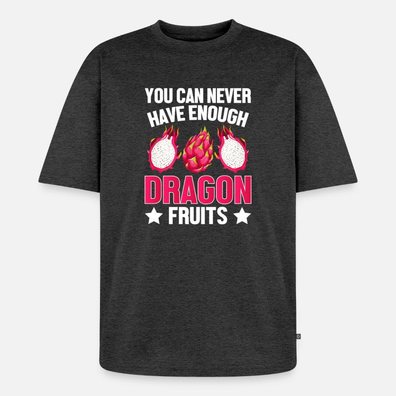 Genug Drachenfrüchte Design - Unisex Premium Oversized Bio T-Shirt - Anthrazit meliert