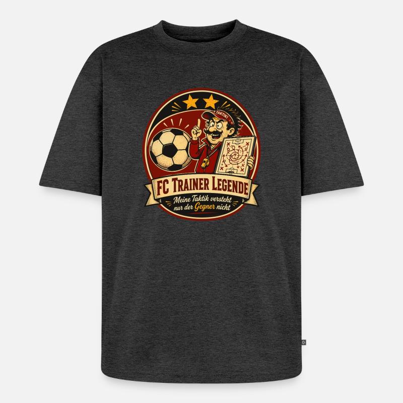 FC Trainer Legende - Unisex Premium Oversized Bio T-Shirt - Anthrazit meliert