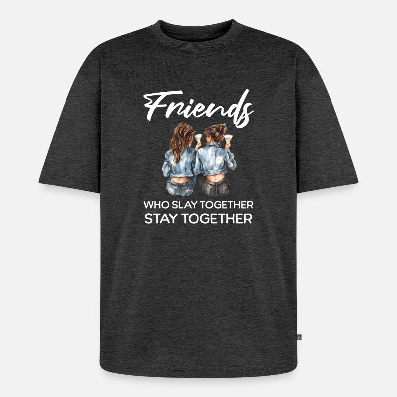 Les amis tuent ensemble - T-shirt Premium bio oversize Unisexe - anthracite chiné