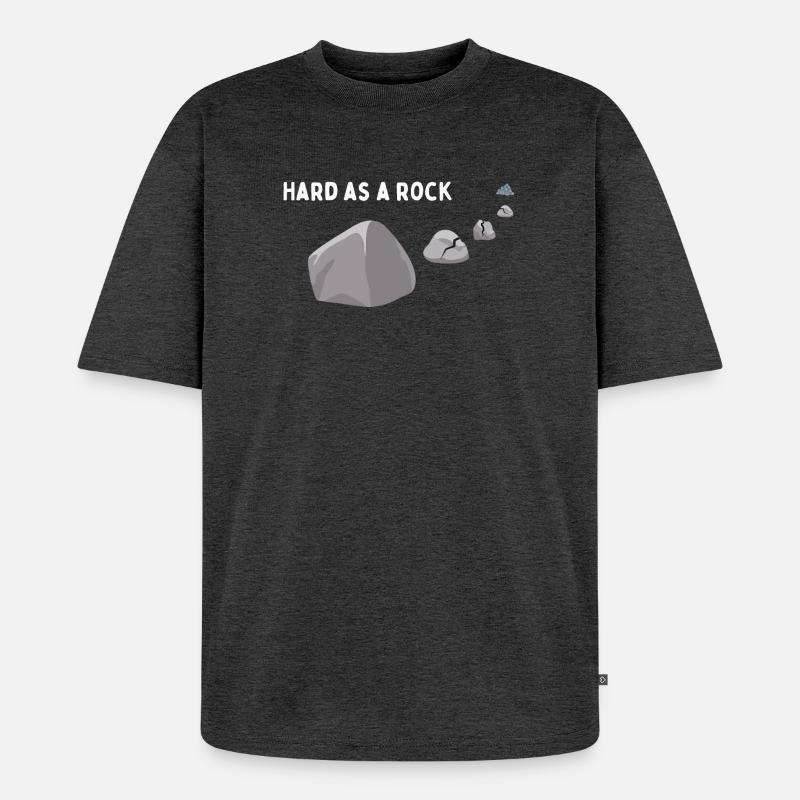 Dur comme un roc - T-shirt Premium bio oversize Unisexe - anthracite chiné