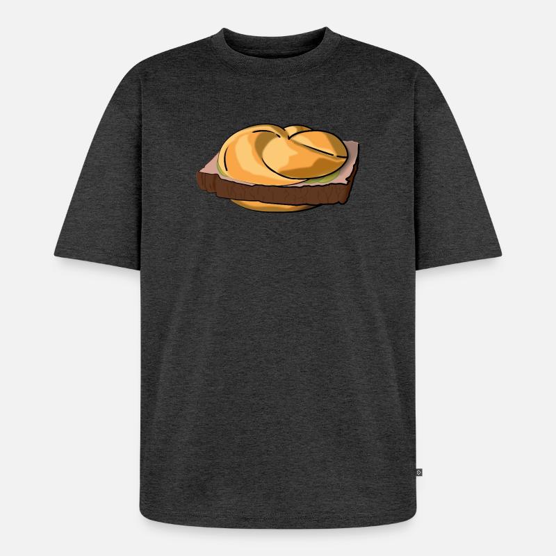 Leberkässemmel mit extra Style. - Unisex Premium Oversized Bio T-Shirt - Anthrazit meliert